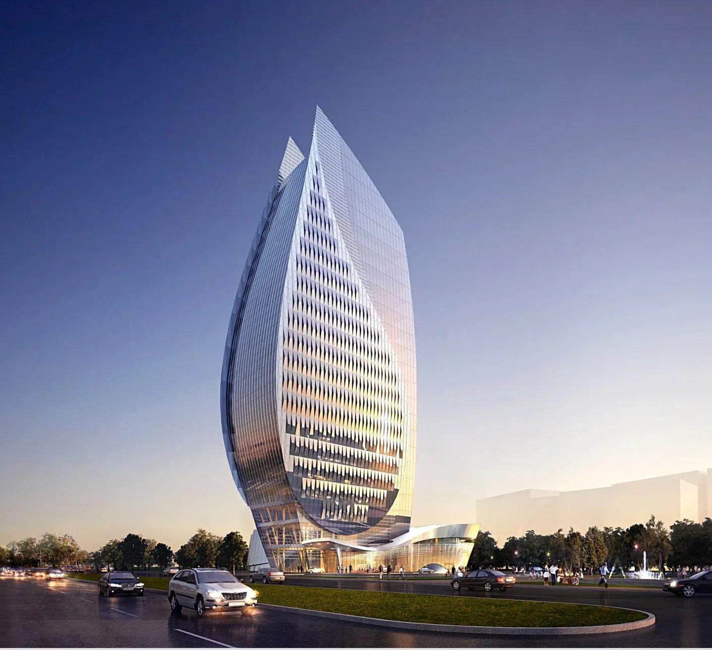 Architectural render of SOCAR headquarters, Baku