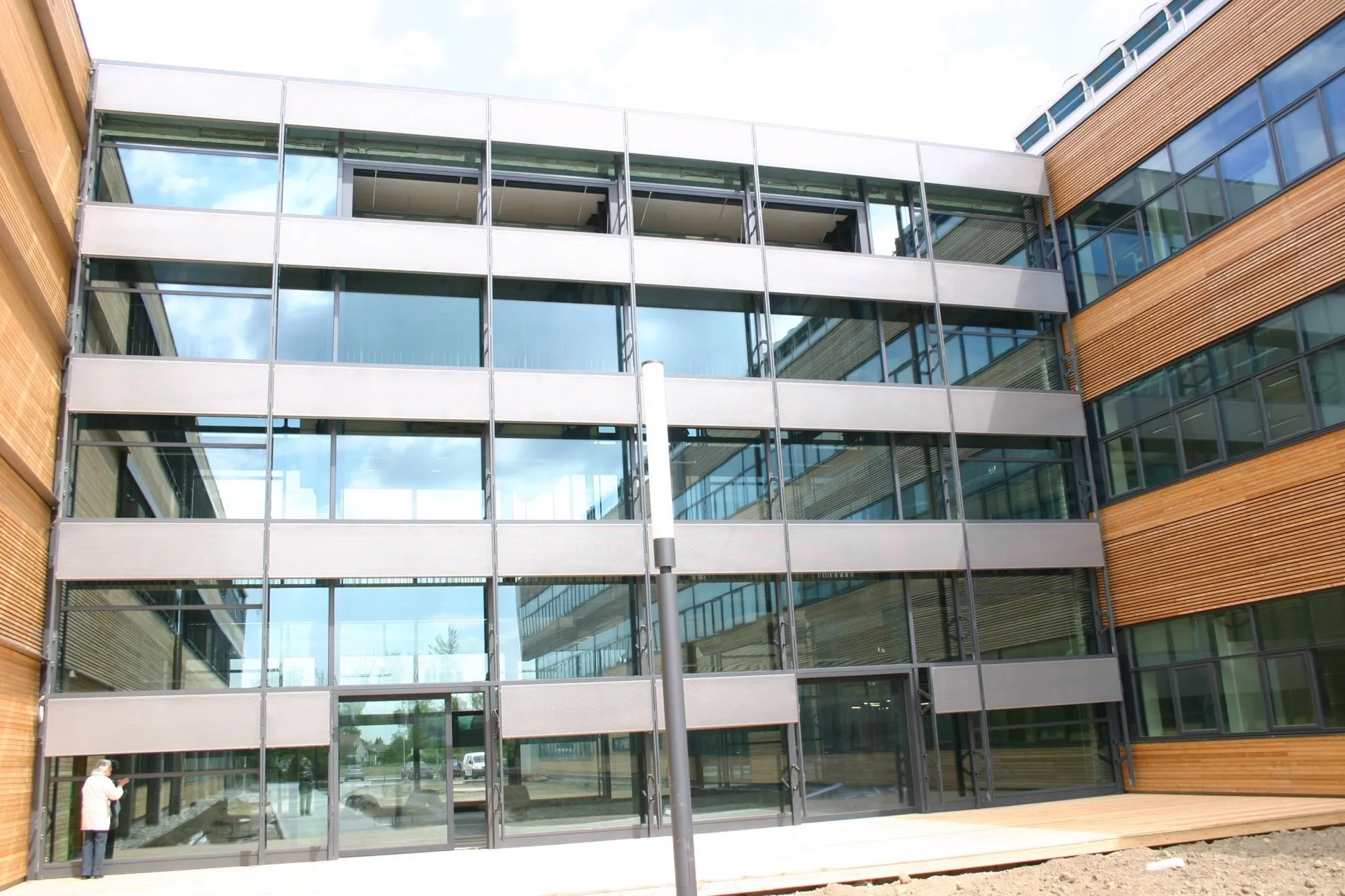 Glass and timber façade of UFZ Tulln in Austria, an iku® Windows reference installation